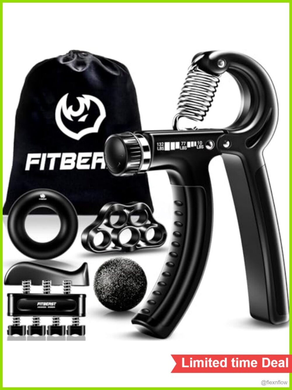 5 Pack Adjustable Hand Grip Strengthener Kit with Finger Exerciser, Rubber &